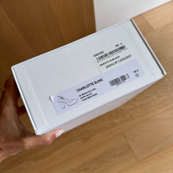 AMINA MUADDI Black Charlotte Sling Heels Size 38.5 - Picture 7 of 7